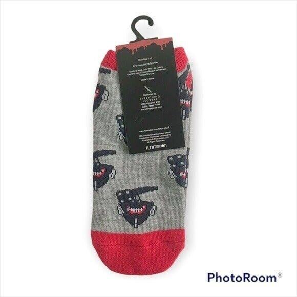 NEW Tokyo Ghoul Kaneki Ghoul Mask No-Show Socks Shoe Adult Size 4-10 - Picture 2 of 5